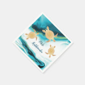 金ゴールドウミガメ | Melle Kalikimaka |クリスマス スタンダードカクテルナプキン (角)