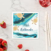 金ゴールドウミガメ | Melle Kalikimaka |クリスマス スタンダードカクテルナプキン (インサイチュ)