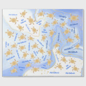 金ゴールドウミガメ Melle Kalikimaka Christmas | Melle Kalik ラッピングペーパー (フラット)