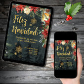 金ゴールドウードラスペインのンド・フェリーズ・ナビダードクリスマスカード 招待状