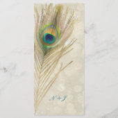 金ゴールドエキゾチックな孔雀フェザーGlamパーティーメニュー メニュー (裏面)