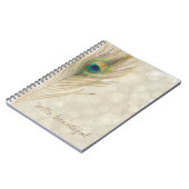 金ゴールドエキゾチックピーコックフェザーグラムシエレガントック ノートブック (左側)