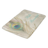 金ゴールドエキゾチックピーコックフェザーグラムシエレガントック バスマット (アングル)