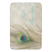 金ゴールドエキゾチックピーコックフェザーグラムシエレガントック バスマット (正面縦)