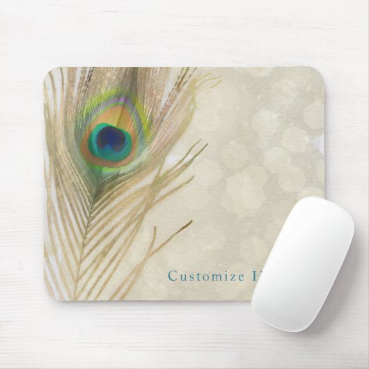 金ゴールドエキゾチックピーコックフェザーグラムシエレガントック マウスパッド (マウス)