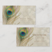 金ゴールドエキゾチックピーコックフェザーグラムシエレガントック 名刺 (正面/裏面)