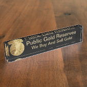 金ゴールドエグゼクティブデスク名プレート デスクネームプレート (側面)