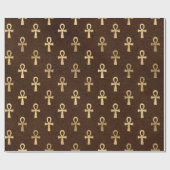 金ゴールドエジプトのアンクハン ラッピングペーパー (フラット)