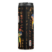 金ゴールドエジプトの象形文字と黒の神 タンブラー (裏面)