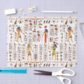 金ゴールドエジプトの象形文字と黒の神 薄葉紙 (クラフト)