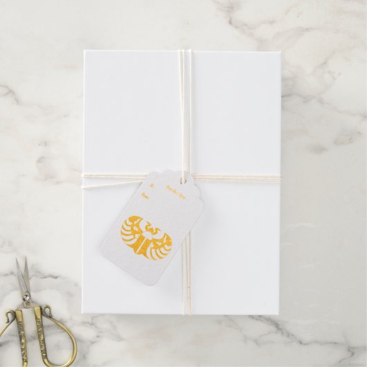 金ゴールドエジプトシンボルスカラブカブトフェイクグリッター ギフトタグ (麻糸付属)