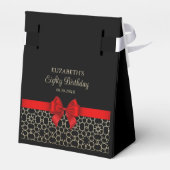 金ゴールドエジプトジオメトリックレッドボウ誕生日ありがとう フェイバーボックス (裏面サイド)