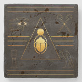 金ゴールドエジプトスカラブ ストーンコースター (正面)