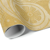 金ゴールドエジプトスクロールデザインのギフトの包装紙 ラッピングペーパー (ロールコーナー)