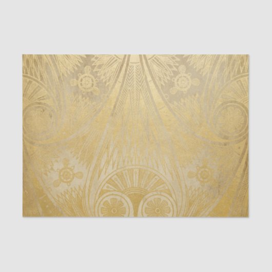 金ゴールドエジプトスクロールデザインのティッシュペーパー 薄葉紙 (正面)