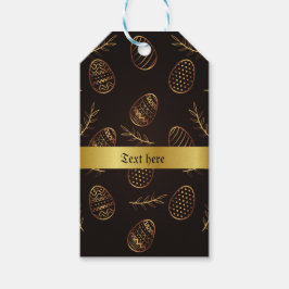 金ゴールドエッグイースター ギフトタグ