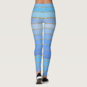 金ゴールドエッジターコイズストライプのレギンス レギンス (裏面)