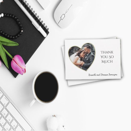 金ゴールドエッジハート結婚フレームの写真ありがとう