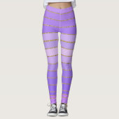 金ゴールドエッジ紫ストライプのレギンス レギンス (正面)