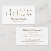 金ゴールドエッセンシャルシグネチャジュエリー体ピアシング 名刺 (正面/裏面)