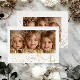 金ゴールドエッチングされた喜びクリスマスカード 箔招待状