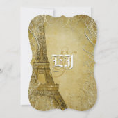 金ゴールドエッフェルタワースワール葉ズ 招待状 (裏面)
