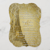 金ゴールドエッフェルタワースワール葉ズ 招待状 (正面/裏面)