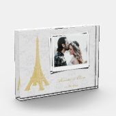 金ゴールドエッフェルタワーダマスウェディングカップル フォトブロック (左)