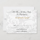 金ゴールドエッフェルタワーフランスのウェディングsvpカード 出欠カード (裏面)