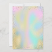 金ゴールドエッフェルタワー紙吹雪ホログラフィッククインセアニラ 招待状 (裏面)