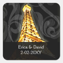 金ゴールドエッフェルタワー結婚ズフランスの・シール