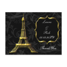 金ゴールドエッフェルフランスのタワー結婚s Thank You
