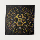 金ゴールドエネルギーノーズルーン祭壇布-タロット布 タペストリー (正面)