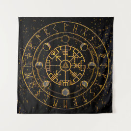 金ゴールドエネルギーノーズルーン祭壇布-タロット布 タペストリー