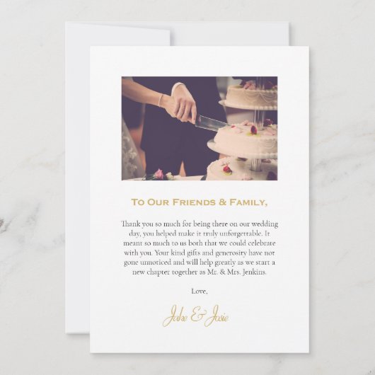 金ゴールドエフェクトパーム結婚リーフ感謝していユーザ サンキューカード (裏面)