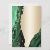 金ゴールドエメラルドグリーンアゲートサプライズ60誕生日 招待状 (裏面)