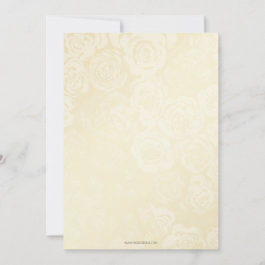 金ゴールドエメラルドグリーンスパークルドレスキンセアニェラ 招待状 (裏面)