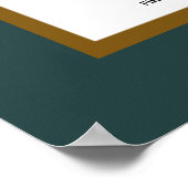 金ゴールドエメラルドグリーン冬の結婚式のシーティングチャート ポスター (角)