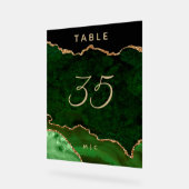 金ゴールドエメラルドグリーン結婚アゲートのテーブル番号 アクリルサイン (傾斜)