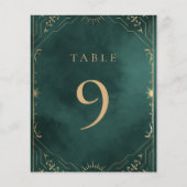 金ゴールドエメラルドグリーン結婚シテラスのテーブル番号 (正面)