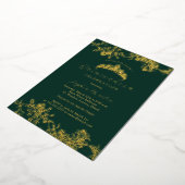 金ゴールドエメラルドヴィンテージエレガントキンセアニェラ 箔招待状 (回転した状態)