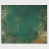 金ゴールドエメ動揺してラルド深いグリーントロピカルホテル ラッピングペーパー (フラット)