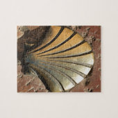 金ゴールドエル・カミーノのシェルサイン,舗装,レオン,スペイン ジグソーパズル (横)