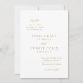 金ゴールドエレガクラシックントウェディング 招待状 (正面)