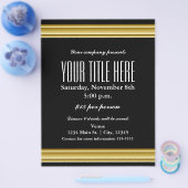 金ゴールドエレガンスグラマーイベントフライヤーポスター チラシ (シングル)