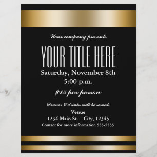 金ゴールドエレガンスグラマーイベントフライヤーポスター チラシ