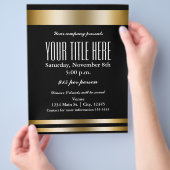 金ゴールドエレガンスグラマーイベントフライヤーポスター チラシ (手)