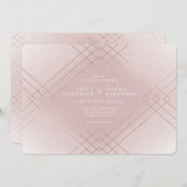 金ゴールドエレガンスピンクダイアモンドギャツビー結婚ズ 招待状 (正面/裏面)