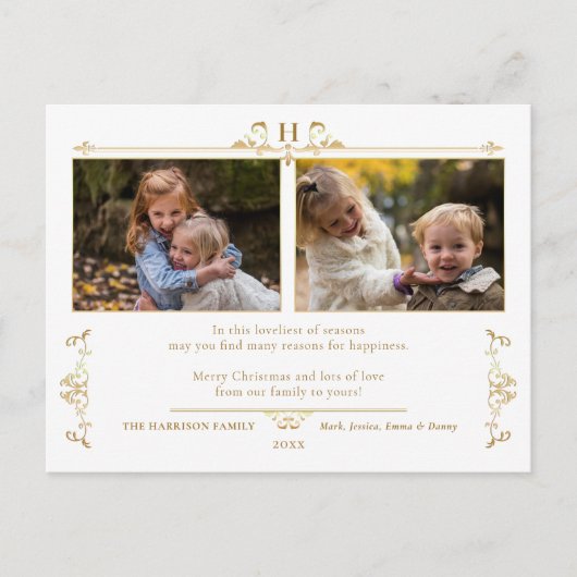 金ゴールドエレガンスフォーマルツーフォト ポストカード (正面)