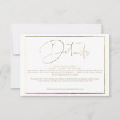 金ゴールドエレガンスフレームスクリプトシック詳細結婚ズ 招待状 (正面)